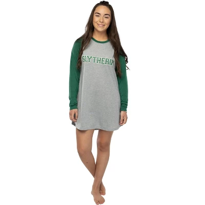 Juniors Harry Potter Hogwarts Houses Pajama Nightgown Raglan Sleep Shirt 7 Juniors Harry Potter Hogwarts Houses Pajama Nightgown Raglan Sleep Shirt - Image 7