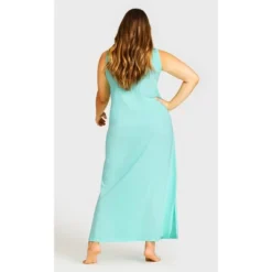 Women's Plus Size Placement Print Maxi Sleep Dress - Chick Placement | AVENUE