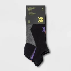 Women's Active Sole Cushioned 4pk No Show With Heel Tab Athletic Socks - All In Motionâ„¢ 4-10