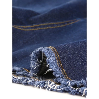 Agnes Orinda Women's Plus Size Jean High Waisted Raw Hem Stretched Distressed Denim Short 5 Agnes Orinda Women's Plus Size Jean High Waisted Raw Hem Stretched Distressed Denim Short - Image 5