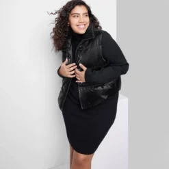 Women's Iridescent Cropped Puffer Vest - Wild Fable™ Black -Trendy Women GUEST 8e3de4cc b49f 4c95 8e7c c4834e5b911f