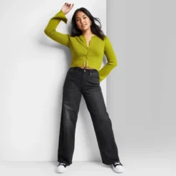 Women's Super-High Rise Wide Leg Baggy Jeans - Wild Fable™ Black Wash -Trendy Women GUEST 8e96b43f 6391 4b2a 9388 3e2573defc3b