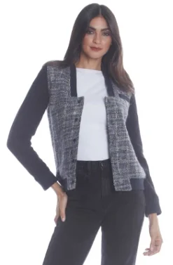 Members Only Women's Updated Tweed Varsity Jacket With Contrast Sleeve -Trendy Women GUEST 8edaab42 2827 4818 ad5a 4c7484950dba