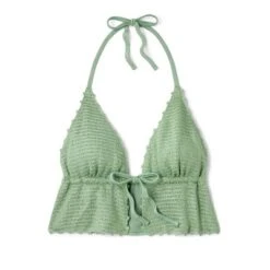 Women's Crochet Tie-Front Longline Bikini Top - Wild Fable™ Soft Green -Trendy Women GUEST 8f19ad2b feb9 4b63 bbdd cd48b44520bf