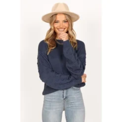 Petal And Pup Katrina Textured Sleeve Crewneck Knit Sweater -Trendy Women GUEST 8f208fc9 934d 4b5f 946b 067369efb5c9