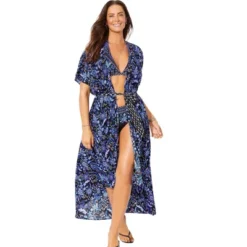 Swimsuits For All Women’s Plus Size Chloe Tie-Front Cover Up Duster