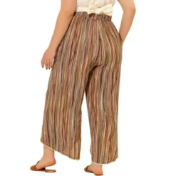 Agnes Orinda Women's Plus Size Split Elastic Waist Flowy Striped Casual Wide Leg Fashion Pants -Trendy Women GUEST 8f8b7873 2119 41bd 85b7 839aef00b1ab