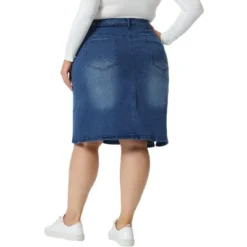 Agnes Orinda Women's Plus Size Casual Slim Side Slit Jean Denim Pencil Skirt -Trendy Women GUEST 90413d2d 87d5 4da7 8edf f1b933f92e6c