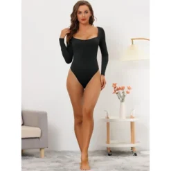 Allegra K Women's Long Sleeve Slim Fit Stretchy Square Neck Leotard Jumpsuit 9 Allegra K Women's Long Sleeve Slim Fit Stretchy Square Neck Leotard Jumpsuit -Trendy Women GUEST 907125ea 123a 414d b5e3 175cabb3ffa4
