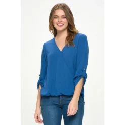 WEST K Women's Alexa Surplice Rolltab Blouse 11 WEST K Women's Alexa Surplice Rolltab Blouse -Trendy Women GUEST 917306c4 bf72 459c b9a2 5119bcf56939