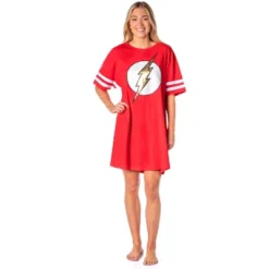 DC Comics Womens' The Flash Classic Symbol Nightgown Pajama Shirt Dress Red 6 DC Comics Womens' The Flash Classic Symbol Nightgown Pajama Shirt Dress Red -Trendy Women GUEST 91c16c03 1150 4256 b86b d09e399a3b31