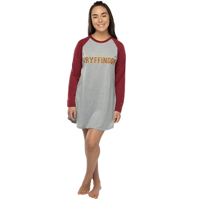Juniors Harry Potter Hogwarts Houses Pajama Nightgown Raglan Sleep Shirt 1 Juniors Harry Potter Hogwarts Houses Pajama Nightgown Raglan Sleep Shirt