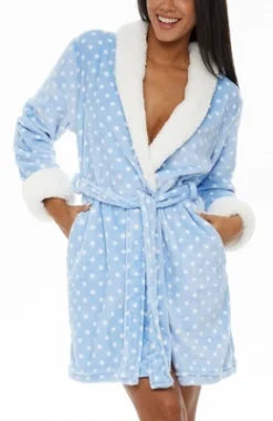 Women's Classic Plush Robe, Short Fleece Bathrobe Prints 25 Women's Classic Plush Robe, Short Fleece Bathrobe Prints -Trendy Women GUEST 95c85b7b 3789 49c8 98ce c457dc35545b