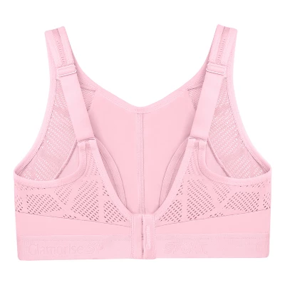 Glamorise Womens No-Sweat Mesh Sports Wirefree Bra 1068 Pink 4 Glamorise Womens No-Sweat Mesh Sports Wirefree Bra 1068 Pink - Image 4