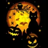 Junior's Design By Humans Halloween Kitty By Artizan16 T-Shirt
