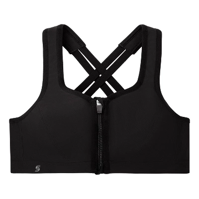 Glamorise Womens Zip Up Front-Closure Sports Wirefree Bra 9266 Black 3 Glamorise Womens Zip Up Front-Closure Sports Wirefree Bra 9266 Black - Image 3