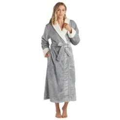 Softies Plush Faux Shearling Robe With Contrast Trim -Trendy Women GUEST 9a5a75e9 2743 47b5 896b e9fa0ab6bb84
