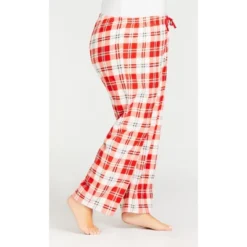 Women's Plus Size Check Fleece Sleep Pant - Red Check | AVENUE -Trendy Women GUEST 9b31aea8 8ca1 4885 9192 9ba9f6f36188