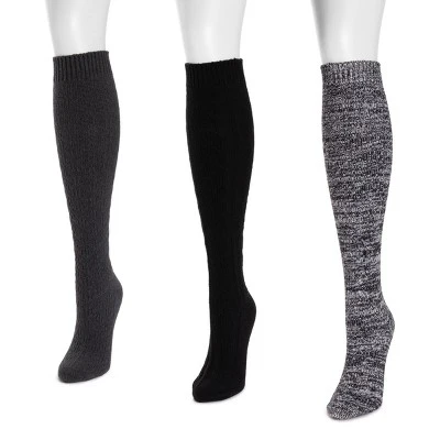 MUK LUKS Women's 3 Pair Pack Knee High Socks 1 MUK LUKS Women's 3 Pair Pack Knee High Socks