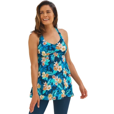 Swim 365 Women’s Plus Size Longer Length Braided Tankini Top 4 Swim 365 Women’s Plus Size Longer Length Braided Tankini Top - Image 4