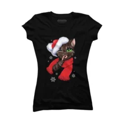 Junior's Design By Humans Christmas Cat By POLINART T-Shirt 9 Junior's Design By Humans Christmas Cat By POLINART T-Shirt -Trendy Women GUEST 9dc41832 a9ac 4622 999b 92314e6b5738