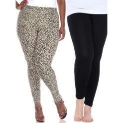 Women's Pack Of 2 Plus Size Leggings - One Size Fits Most Plus - White Mark -Trendy Women GUEST 9e3c4ba5 7b1e 4297 bdf2 64d6c68fa42d