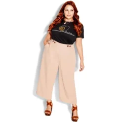 Women's Plus Size Button Crop Pant - Rose | CITY CHIC -Trendy Women GUEST 9ec2c31d a3b7 4497 aed0 611fe285c994