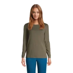 Lands' End Women's Tall Relaxed Supima Cotton Long Sleeve Crewneck T-Shirt -Trendy Women GUEST 9fa44454 a359 4bd4 b31d db62b90fce53