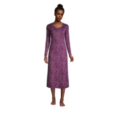 Lands' End Women's Supima Cotton Long Sleeve Midcalf Nightgown -Trendy Women GUEST 9fe7fbfd 1581 4068 945a a0a4c57a5d1b