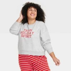 Women's Team Holiday Spirit Matching Family Sweatshirt - Wondershop™ Gray -Trendy Women GUEST a151ac54 e5bc 4067 abf4 8de36999f274