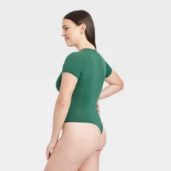 Women's 4-Way Stretch Short Sleeve Bodysuit - Auden™ Green -Trendy Women GUEST a1783216 1cbd 4ff7 b606 daca08eb9524