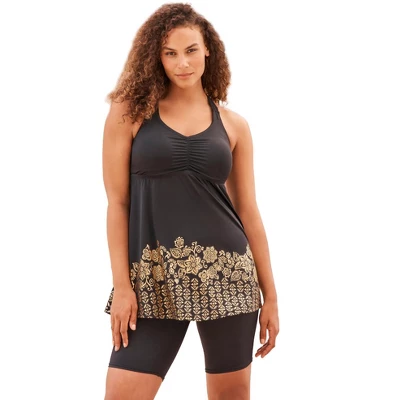 Swim 365 Women’s Plus Size Longer Length Braided Tankini Top 6 Swim 365 Women’s Plus Size Longer Length Braided Tankini Top - Image 6