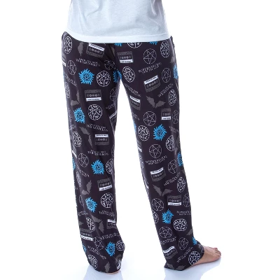 Supernatural Womens' Join The Hunt Anti-Possession Castiel Logos Pajama Pants Black 3 Supernatural Womens' Join The Hunt Anti-Possession Castiel Logos Pajama Pants Black - Image 3