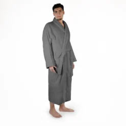 Men's Ultra-Absorbent Cotton Bathrobe By Blue Nile Mills