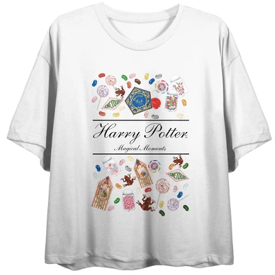 Harry Potter Magical Moments Crew Neck Short Sleeve Women's White Crop T-shirt 2 Harry Potter Magical Moments Crew Neck Short Sleeve Women's White Crop T-shirt - Image 2