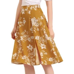 Allegra K Women's High Elastic Waist Belted Slit A-Line Midi Floral Print Skirt 18 Allegra K Women's High Elastic Waist Belted Slit A-Line Midi Floral Print Skirt -Trendy Women GUEST a3cb7ff8 8d57 4ce2 a1e4 ceefbb816827