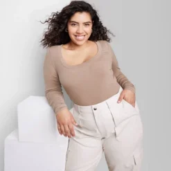 Women's Long Sleeve Scoop Neck T-Shirt - Wild Fable™ -Trendy Women GUEST a5dd652b 0e77 4f7f a8cd c1cf4b55d56a