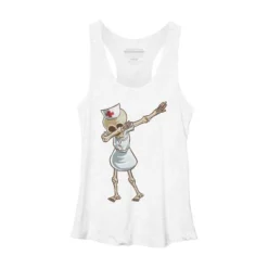 Women's Design By Humans Halloween Dabbing Funny Skeleton Nurse RN Costume Gift By COVI Racerback Tank Top -Trendy Women GUEST a60cf08b 0671 49a0 8792 5ba6e1c0ed4c