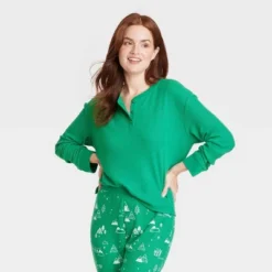 Women's Matching Family Thermal Pajama Top - Wondershop™ Green -Trendy Women GUEST a6442f58 85fa 42be 8bde f38f13d09415