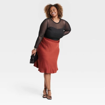 Women's Slim Fit Long Sleeve Lined Mesh T-Shirt - Ava & Viv™ 2 Women's Slim Fit Long Sleeve Lined Mesh T-Shirt - Ava & Viv™ - Image 2