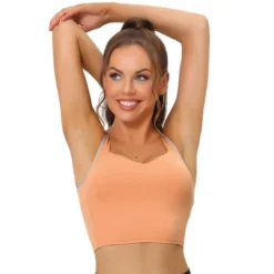 Allegra K Women's Wireless Padded Medium Support Workout Yoga Tank Sports Bra -Trendy Women GUEST a717085e 3692 4c72 88fc 16191cc4e6b9