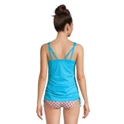 Trendy Women 15 Lands' End Women's Chlorine Resistant Adjustable V-neck Underwire Tankini Swimsuit Top Adjustable Straps