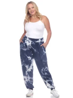 Women's Plus Size Tie Dye Harem Pants - White Mark -Trendy Women GUEST aa07f78c a176 4da7 8951 03b78493a045