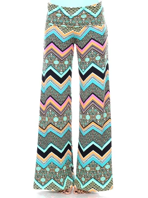 Women's Printed Palazzo Pants - White Mark 6 Women's Printed Palazzo Pants - White Mark - Image 6
