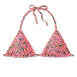Women's Crochet Trim Triangle Bikini Top - Wild Fable™ Pink Floral Print -Trendy Women GUEST aa5c6afe 2ba2 4979 9d64 7eb22dd0aeb1