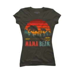 Junior's Design By Humans Mama Bear Retro Stripes By ZeusSE T-Shirt -Trendy Women GUEST aaba2397 14e4 4e02 b570 25a49c2818d6