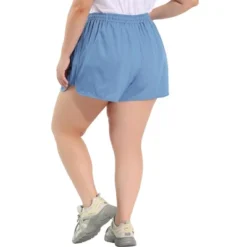 Agnes Orinda Women's Plus Size Denim Short Drawstring Elastic Waist Slant Pockets Shorts Light -Trendy Women GUEST aae1f3e9 7651 491c a4ba 5cc3cd9e5735