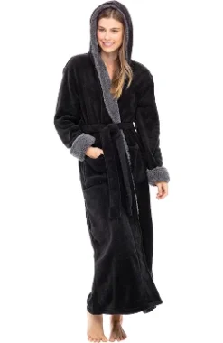 Women's Warm Winter Robe, Plush Fleece Full Length Long Hooded Bathrobe -Trendy Women GUEST ad076d90 6725 4937 8caf 696b9280388d