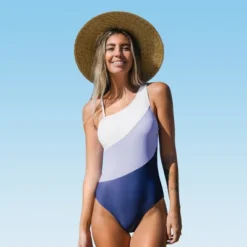 Women's Color Block One Shoulder One Piece Swimsuit - Cupshe -Trendy Women GUEST af0b28fe 696c 4edb 9fc3 44f84e2c6e09