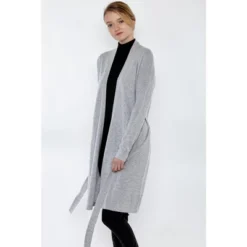 JENNIE LIU Women's 100% Pure Cashmere Long Sleeve Belted Lux Wrap Cardigan Robe Sweater -Trendy Women GUEST b13feb1b 2b76 42ae 923d 279e50c49d5e